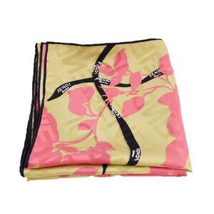 Fendi square monogram logo floral silk scarf #217-31